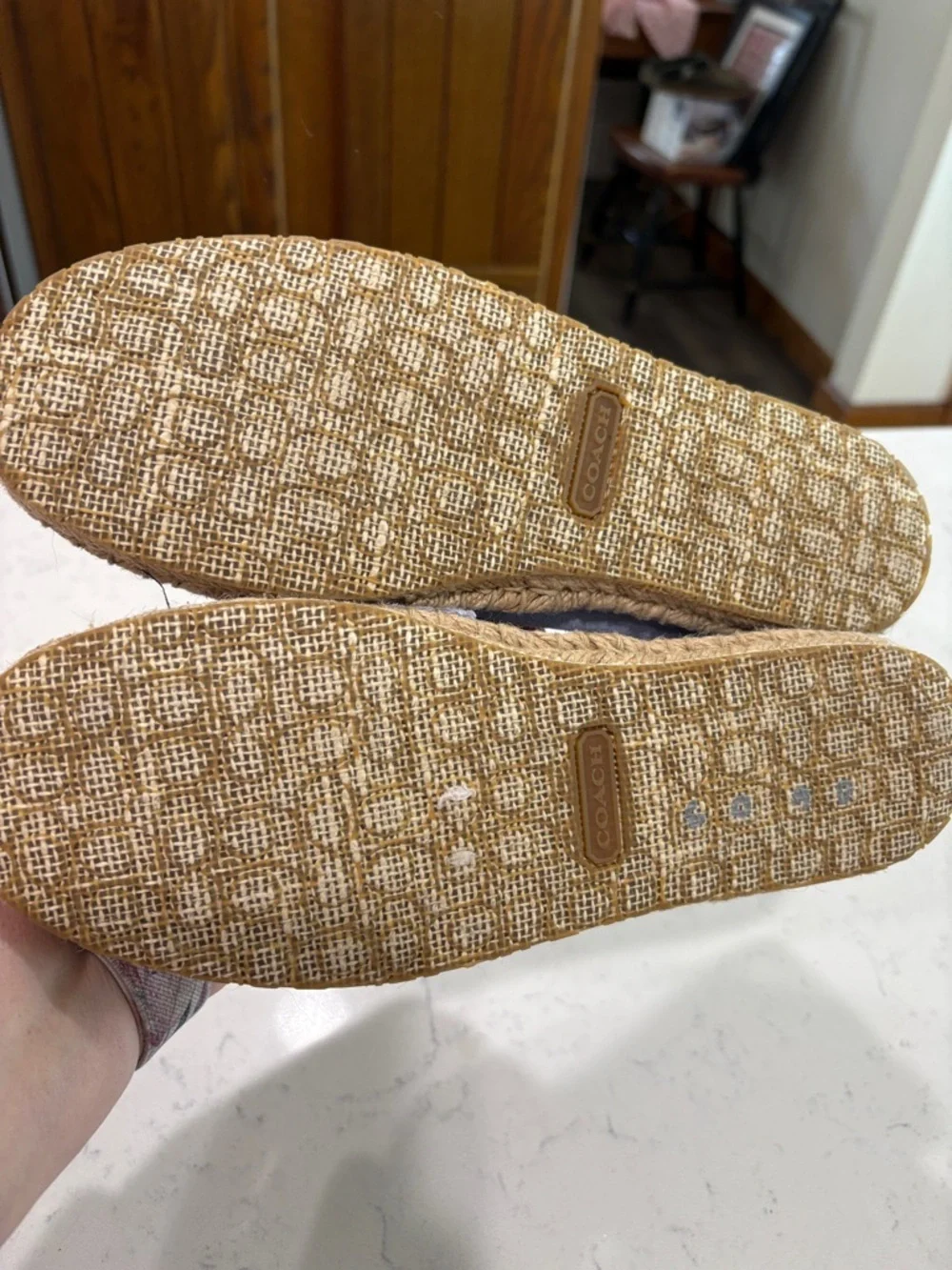 Coach Light Blue Canvas Espadrille Slip-Ons - Picture 7 of 9